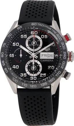 Tag Heuer Pre-owned Tag Heuer Carrera Chronograph Automatic Black Dial Mens Watch CBN2A1AA.BA0643