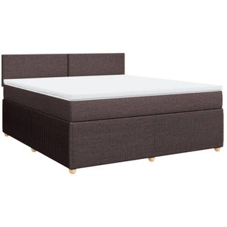 vidaXL Cama Box Spring Con Colch&oacute;n Tela Marr&oacute;n Oscuro 180x200 Cm Vidaxl