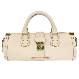 Louis Vuitton Suhali Lepanoui Handbag Leather White Leather Handbag (Pre-Owned)