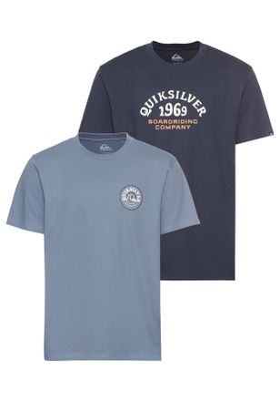 Quiksilver T-Shirt QUIKSILVER DISCOCHECK SHORT SLEEVE TEE PACK YM, Herren, Gr. XL, blau (shadow blau, navy blazer), Obermaterial: 100% Baumwolle, Shirts T-Shirt