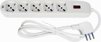 Trade Shop Trade Shop - Multipresa 5 Uscite Universali Spina 10a Cavo 1.5mt Ciabatta Colore Bianco 80185n