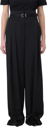 Jil Sander Trainingsbroeken - Dames - Wijde Broeken - Zwart - 2XS - Broeken