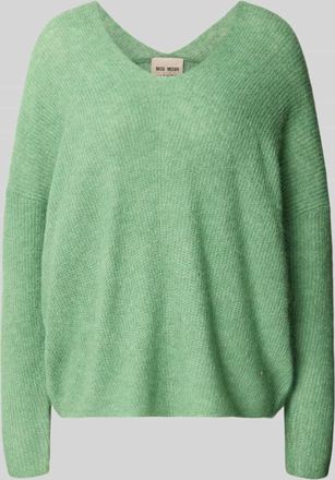 Mos Mosh Strickpullover mit V-Ausschnitt Modell THORA in Gruen, Gr&ouml;&szlig;e XL