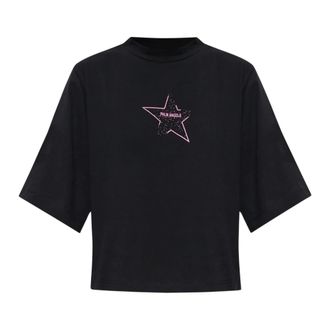 Palm Angels Icon Box Tee - Tops - Mujer - Negro - XS