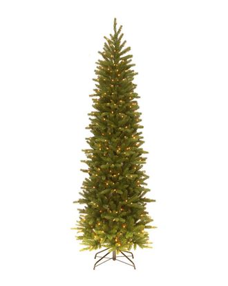 National Tree Company 6.5 Feel Real Grande Fir Pencil Slim Tree with 250 Clear Lights