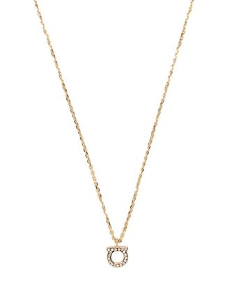 Ferragamo Golden Gancini Crystal necklace