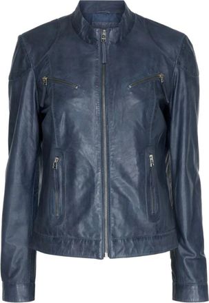 Notyz Denim Blauwe Jas met ritssluiting zak - Dames - Leren en Su&egrave;de Jassen - Blauw - M - Denim - Jassen