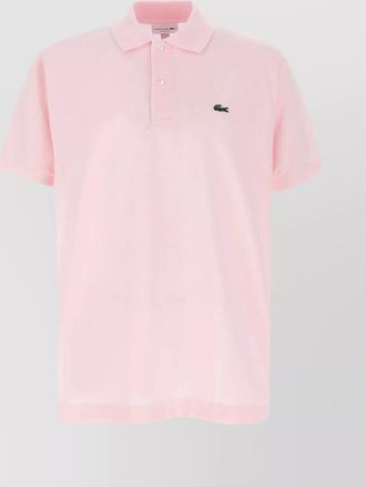 Lacoste mens cotton piquet polo with side vents