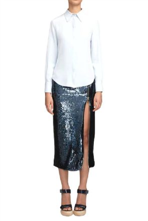 Brandon Maxwell Spence Button Down In Sky Blue