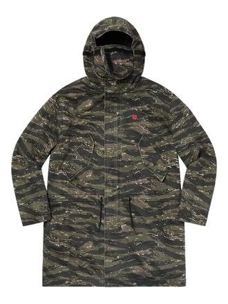 SUPREME camouflage-pattern tiger-print parka coat - Green