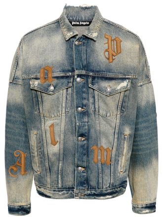 Palm Angels Giacca denim con tasche - Blu