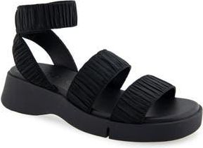 Aerosoles Fiona Flatform Sandal in Black Rouched Elastic Fabric at Nordstrom Rack, Size 7.5