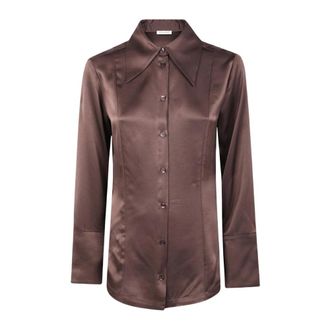 By Malene Birger Dames, Blouses & Shirts, Bruin, Maat: 2XS Satijn