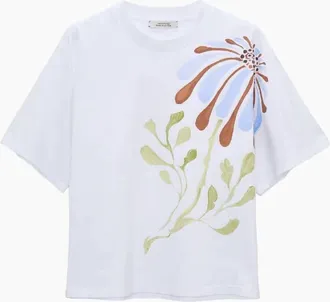 Dorothee Schumacher Womens Daydream Flower Shirt In White, Sky