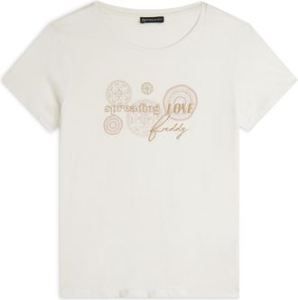Freddy T-shirt in cotone Supima con mandala e slogan ricamato