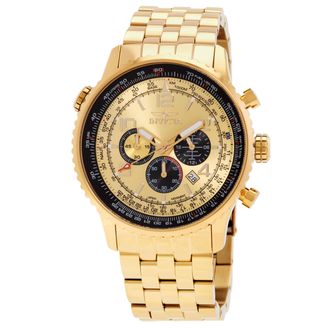 Invicta Aviator Chronograph GMT Quartz Gold Dial Mens Watch 49081