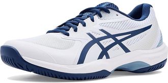 Asics Game FF Pickleball Mens Shoes White/Twilight Blue : 11.5 D - Medium, Synthetic