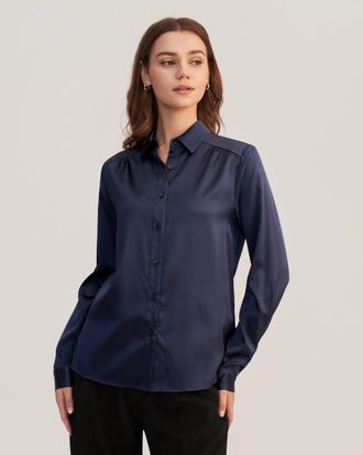 LilySilk Long Sleeves Collared Silk Blouse