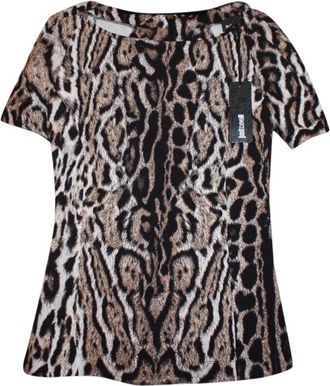 Just Cavalli leopard-print stretch top Size M