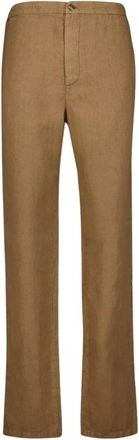 Boglioli Linnen Tailored Broek in Zand - Heren - Straight fit broeken - Beige - 2XL - Linnen - Broeken