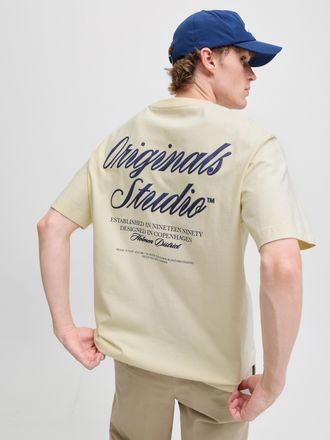 Jack & Jones Kurzarmshirt JACK & JONES JORNORREBRO TYPO TEE SS CREW NECK NOOS, Herren, Gr. XXL, weiss (antique wei&szlig;), Jersey, Obermaterial: 100% Baumwolle, bedruck