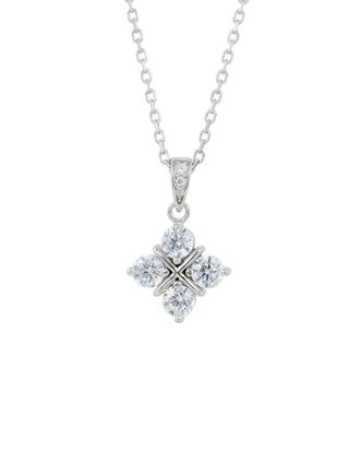 Savvy Cie Jewels Silver Cz Pendant Necklace