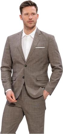 Selected Slhslim-Oasis Linen BLZ Noos - Heren - Business blazers - Grijs - S - Leer - Kostuums
