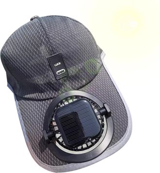 Generic Unisex Solar Fan Cooling Hat, USB Rechargeable, with Solar Fan & LED Display, Outdoor Anti-UV, Breathable, Adjustable Baseball Cap for Beach Fishing, 