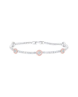 Crislu Silver & Platinum Cz Tennis Bracelet