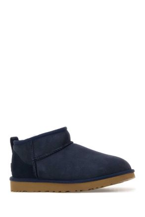 UGG Womens Navy Blue Suede Classic Ultra Mini Ankle Boots Darkindigo Stivali
