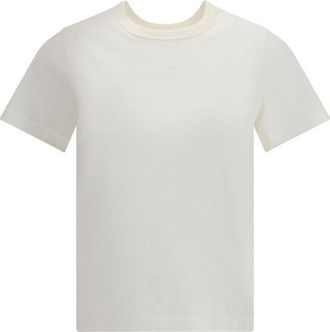 Courr&egrave;ges Womens Basic Tee Shirt - Ivory Cotton - Size Medium