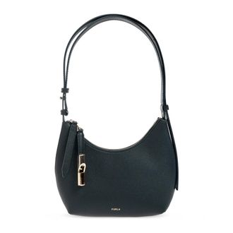Furla Goccia S Leren Tas - Dames - Schoudertassen - Groen - ONE Size - Leer - Tassen