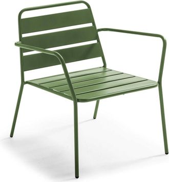 Oviala Silla de jardín baja en verde cactus