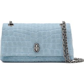 Marc Jacobs The Dual Chain Strap Suede Mini Bag in Blue Mist at Nordstrom