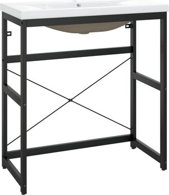 vidaXL Estructura de baño con lavabo incorporado hierro negro vidaXL