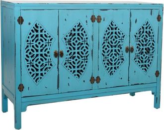 Wanderlust Deco Aparador de madera azul 120x40x86,5