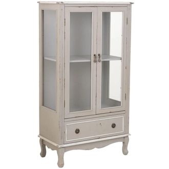 Wanderlust Deco Vitrina de madera con 1 caj&oacute;n y 2 puertas 80 x 42 x 148h cm