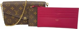 Louis Vuitton Brown Fuchsia Chain/Shoulder Wallet (Pre-Owned)