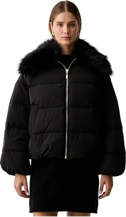 Twinset Korte Boxy Down Jas - Dames - Gewatteerde jassen - Zwart - S - Leer - Jassen