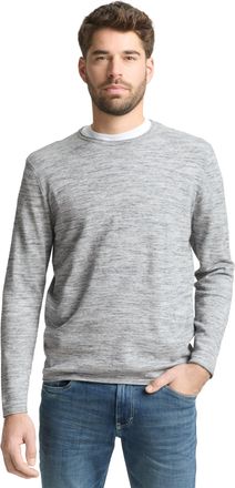 Tom Tailor Rundhalspullover TOM TAILOR, Herren, Gr. XXL, navy blau multicolor space dye, Strick, Obermaterial: 60% Baumwolle, 40% Polyester, unifarben, regular f