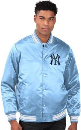 Starter Mens Starter Light Blue New York Yankees Locker Room Satin Full-Snap Varsity Jacket at Nordstrom, Size Xx-Large