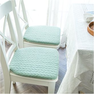 OEM Cojines Para Silla, 100% Algod&oacute;n, 40x43x3 Cm, Verde, Juego De 2