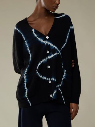 Suzusan Womens Shibori Cashmere Seamless Wide Cardigan