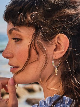 Fat Face FatFace Gold Tone Fish Beaded Hoops