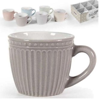 Trade Shop Trade Shop - Set 6 Pz Tazze Tazzine Caffe Senza Piattino 90ml 5,3cm Colori Assortiti 773938