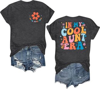 Generic Cool Aunt Shirt Auntie Shirts: in My Cool Aunt Era T Shirt Best Auntie Era Tee Funny Aunt Gifts Clothes Tops 2025 New Blouses for Women UK Tops for Wo