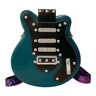 Generic Women Guitar Shaped Shoulder Bag Adjustable Strap PU Leather Tote Purse Underarm Bag Clutch Purse for Travel Shopping (Green)