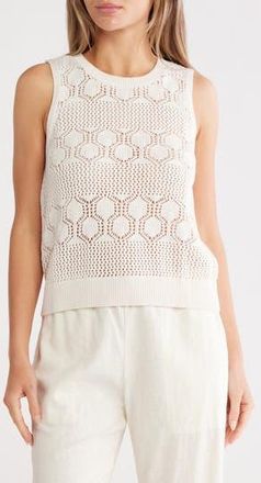 Splendid Honore Cotton Crochet Tank in Moonstone at Nordstrom Rack, Size X-Large