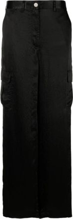Theory Cargo Pant in Textured Satin - Dames - Straight fit broeken - Zwart - 3XS - Satijn - Broeken