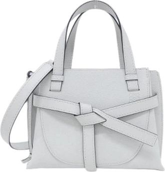 Loewe Pre-owned Gate Top Handle Mini Calf Handbag - Dames - Vintage Handtas - Wit - ONE Size - Leer - Vintage